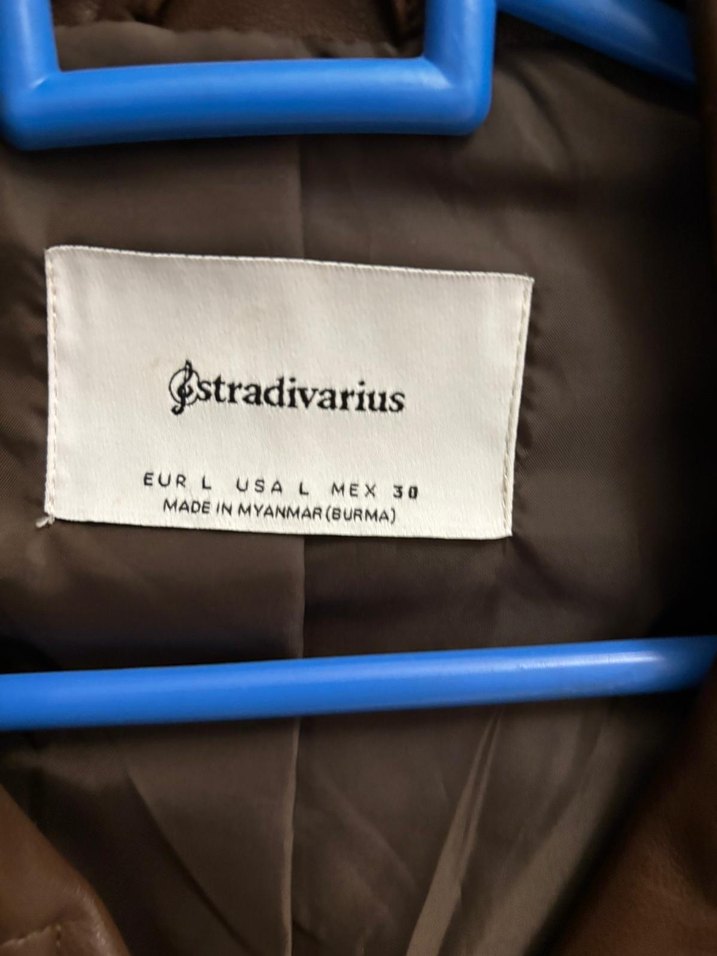 Kahverengi Kadın Deri Biker Ceket - Görsel 3