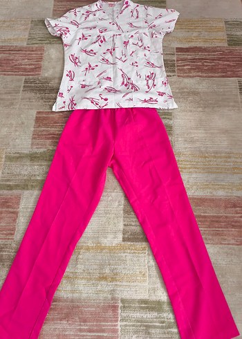 Pembe Desenli V Yaka hemşire forma Takımı - Görsel 5