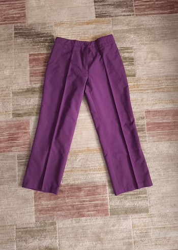 Mor Midi Kadın Kumaş Pantolon - Görsel 2