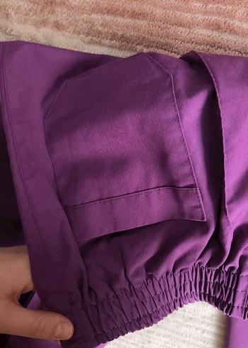 Mor Midi Kadın Kumaş Pantolon - Görsel 7