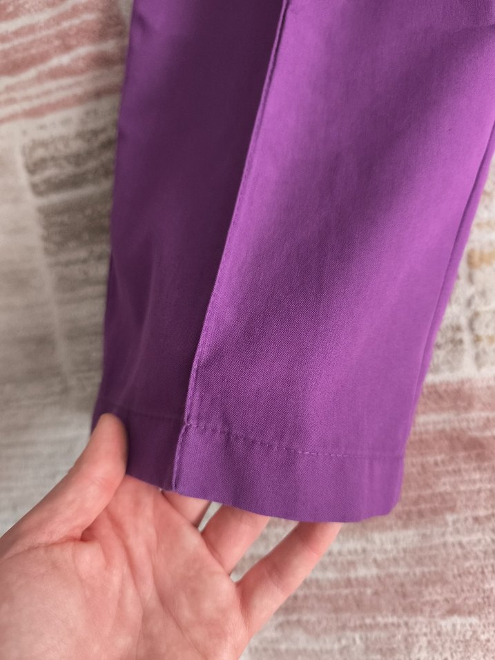 Mor Midi Kadın Kumaş Pantolon - Görsel 4