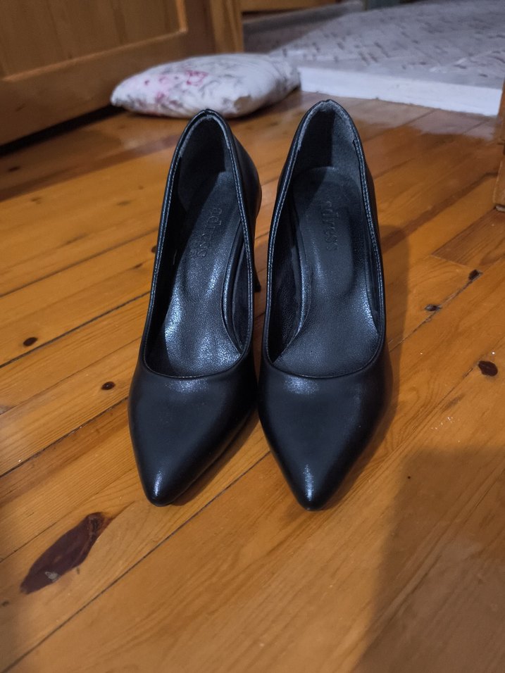 Siyah Stiletto Topuklu Kadın  Ayakkabı - Görsel 2