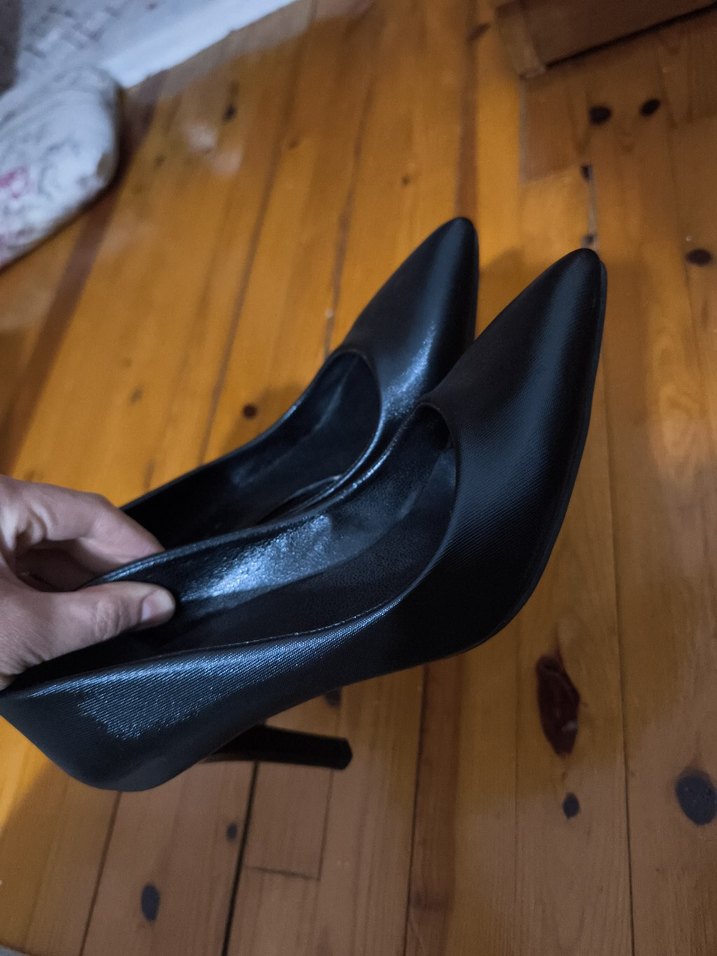 Siyah Stiletto Topuklu Kadın  Ayakkabı - Görsel 3