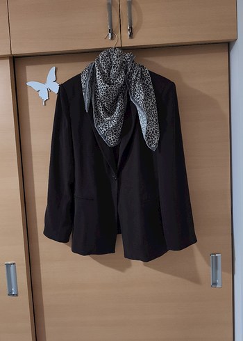 Kadın Kahverengi simli şık Midi Blazer - Görsel 2