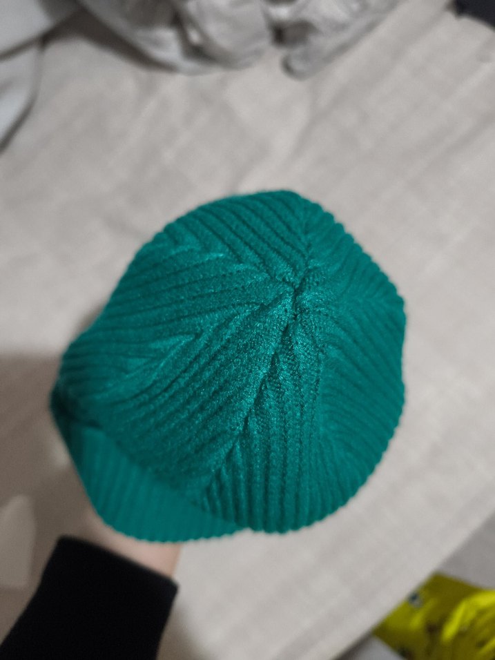 Kadın Turkuaz Örgü Yün Bere - Görsel 3