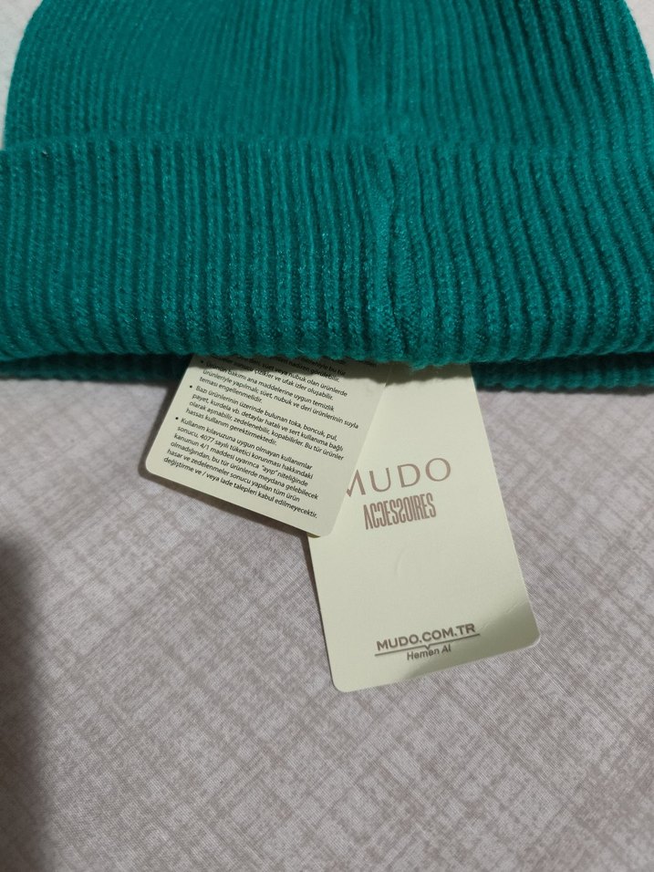 Kadın Turkuaz Örgü Yün Bere - Görsel 4