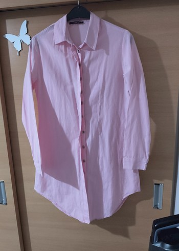 Pudra Pembe Uzun Kollu bayan Gömlek - Görsel 8