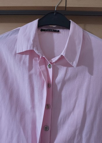 Pudra Pembe Uzun Kollu bayan Gömlek - Görsel 6