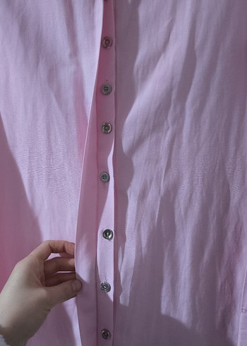 Pudra Pembe Uzun Kollu bayan Gömlek - Görsel 5