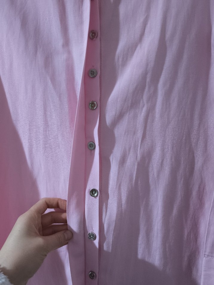 Pudra Pembe Uzun Kollu bayan Gömlek - Görsel 5