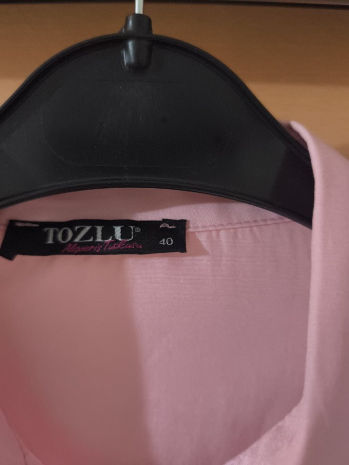 Pudra Pembe Uzun Kollu bayan Gömlek - Görsel 3