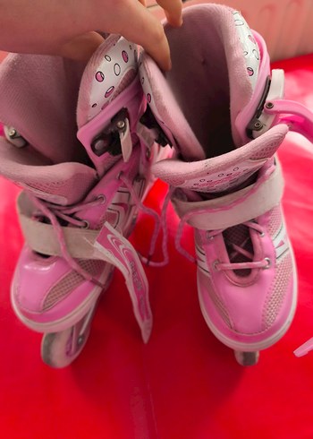 Pembe Bağcıklı Kız Çocuk Sneakers paten - Görsel 2