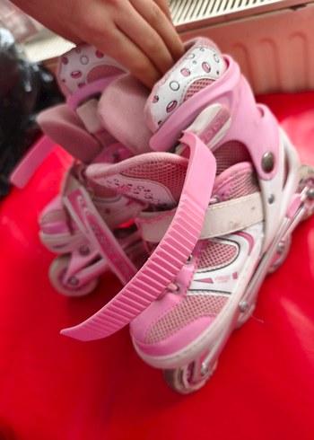 Pembe Bağcıklı Kız Çocuk Sneakers paten - Görsel 4