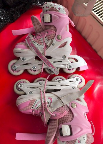 Pembe Bağcıklı Kız Çocuk Sneakers paten - Görsel 8