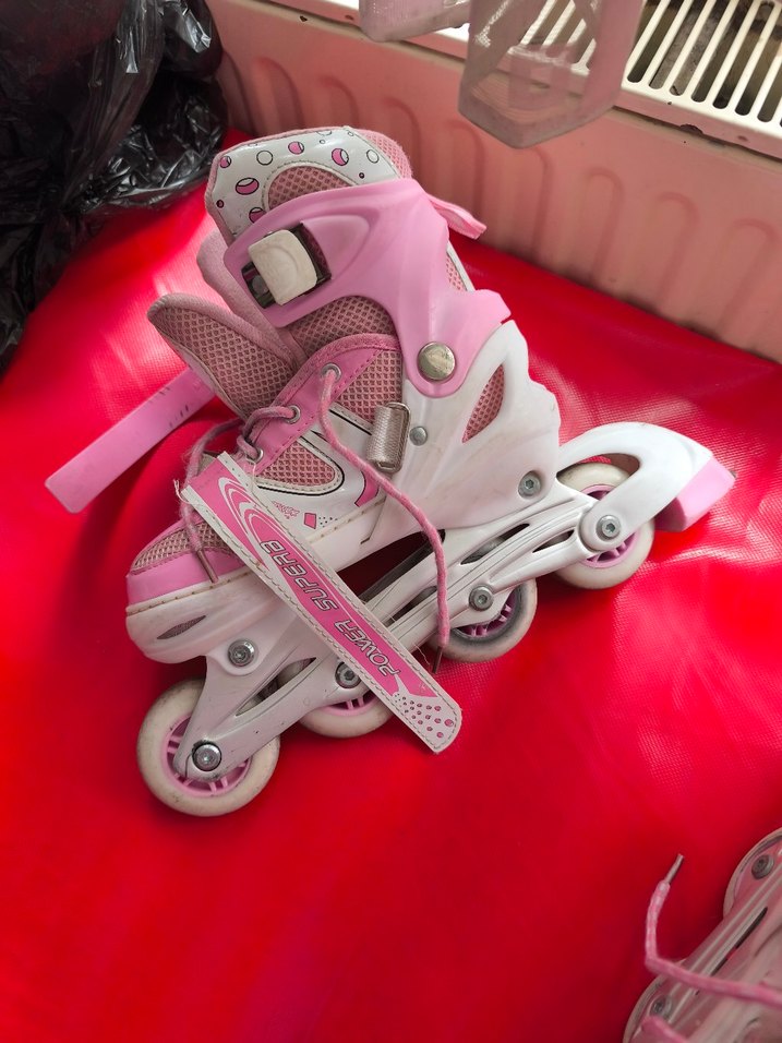 Pembe Bağcıklı Kız Çocuk Sneakers paten - Görsel 5