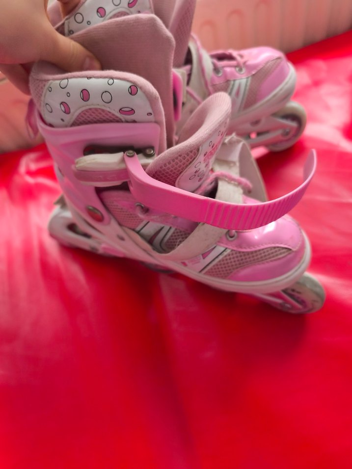 Pembe Bağcıklı Kız Çocuk Sneakers paten - Görsel 3