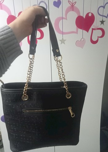 Zincir Detaylı Siyah Deri Kadın Çanta - Görsel 2