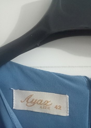 Mavi Kadın Salaş Uzun Kollu Tunik - Görsel 4