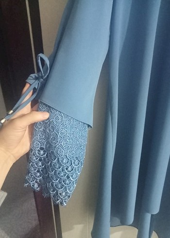 Mavi Kadın Salaş Uzun Kollu Tunik - Görsel 3