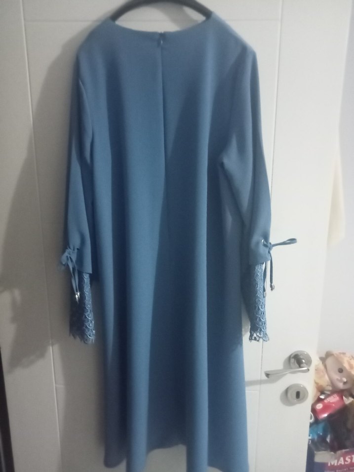 Mavi Kadın Salaş Uzun Kollu Tunik - Görsel 2