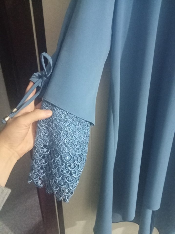 Mavi Kadın Salaş Uzun Kollu Tunik - Görsel 3