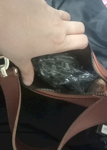 Zincir Detaylı Kahverengi Deri Kadın Çanta - Görsel 3