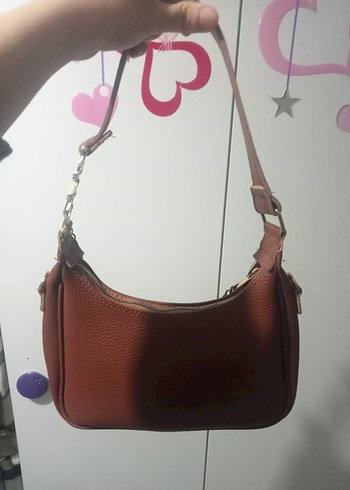 Zincir Detaylı Kahverengi Deri Kadın Çanta - Görsel 2