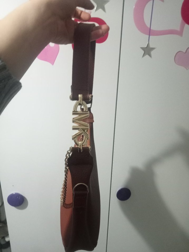 Zincir Detaylı Kahverengi Deri Kadın Çanta - Görsel 4