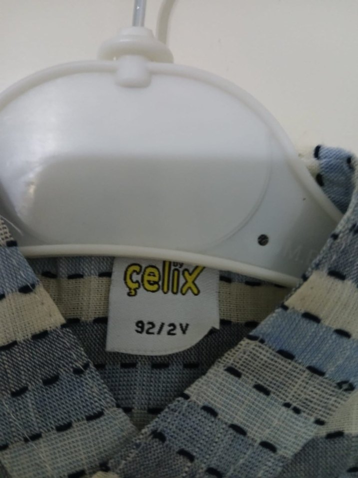 Erkek Çocuk Mavi Çizgili Kısa Kollu Gömlek - Görsel 3