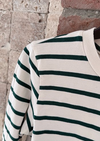 Manuka Uzun Kollu Çizgili Pamuklu Kadın Kazak - Görsel 3