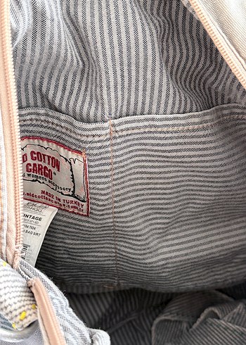Old Cotton Cargo Denim-Deri Orijinal Çanta - Görsel 7