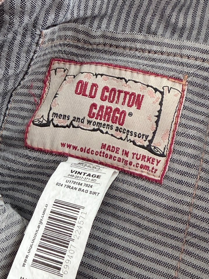 Old Cotton Cargo Denim-Deri Orijinal Çanta - Görsel 3