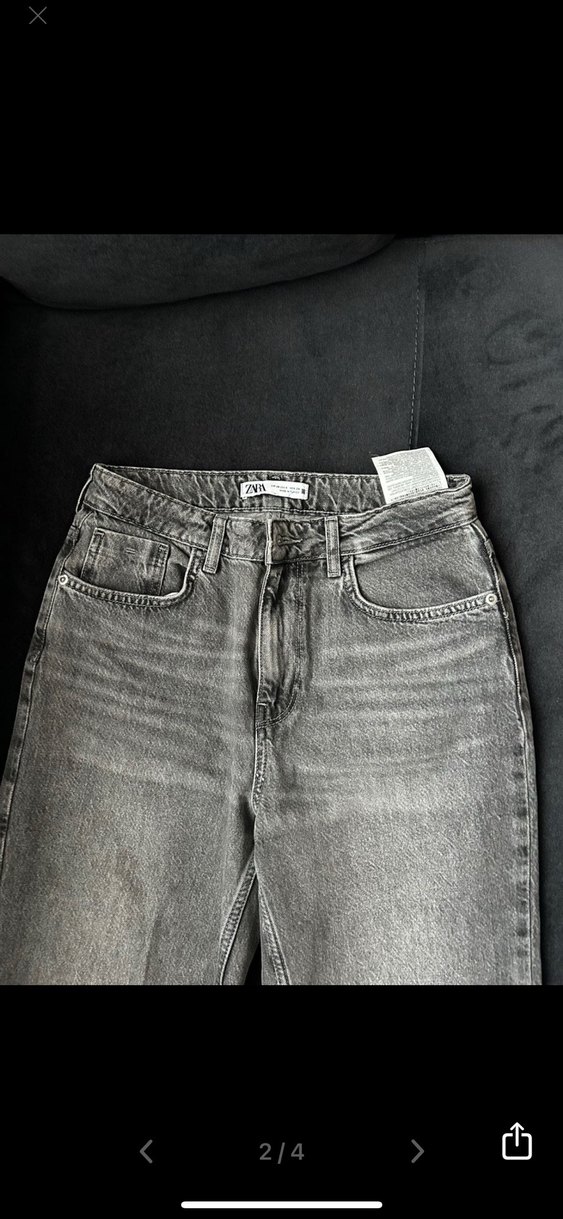 Gri  Kadın Denim Pantolon Zara - Görsel 4