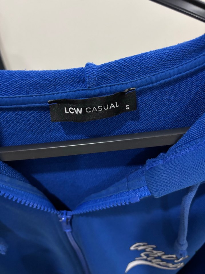 Kadın Mavi Fermuarlı Sweatshirt hırka - Görsel 3