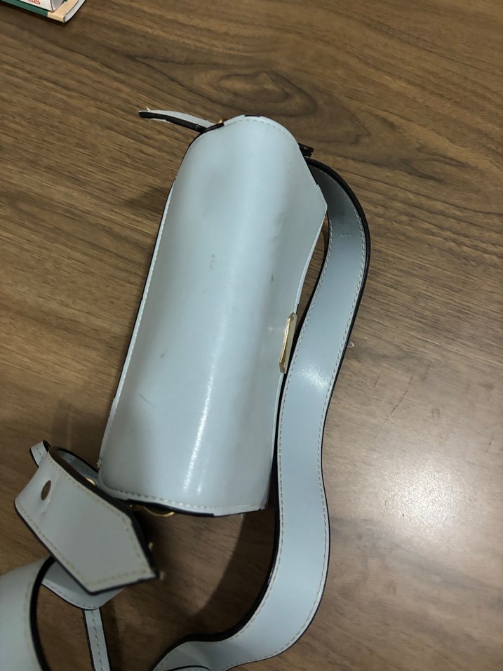 Mavi Deri Kadın Çanta Tokalı - Görsel 3