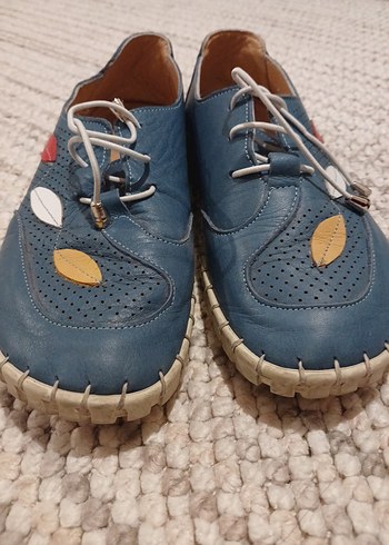 Mavi Bağcıklı Kadın Günlük Ayakkabı - Görsel 3