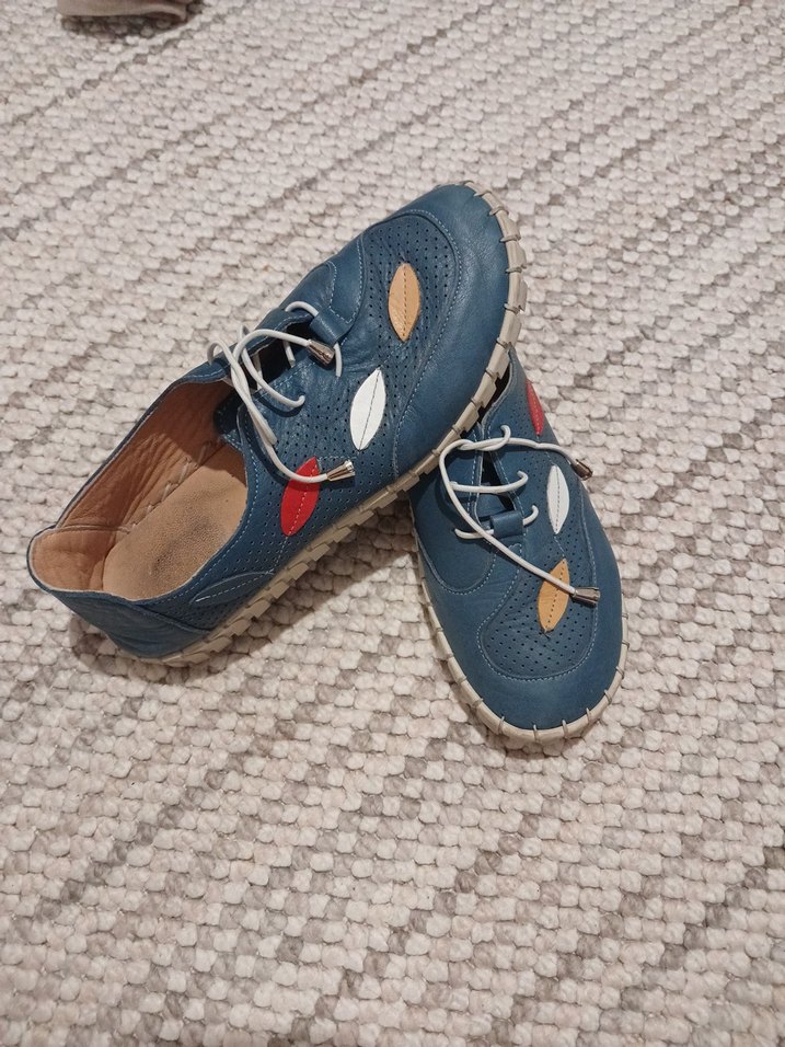 Mavi Bağcıklı Kadın Günlük Ayakkabı - Görsel 2