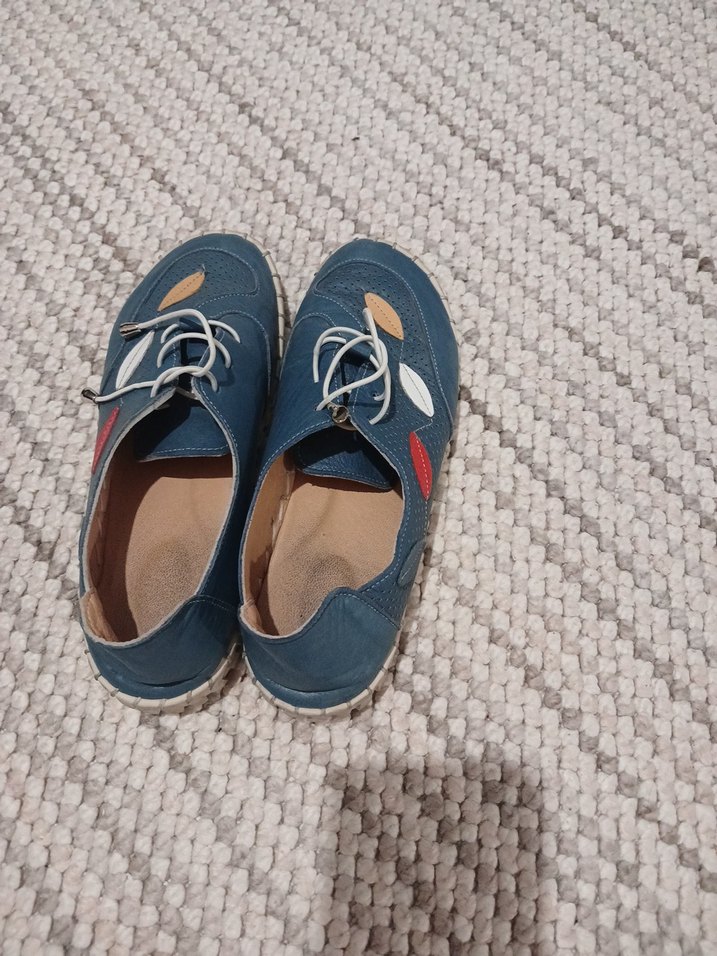 Mavi Bağcıklı Kadın Günlük Ayakkabı - Görsel 5