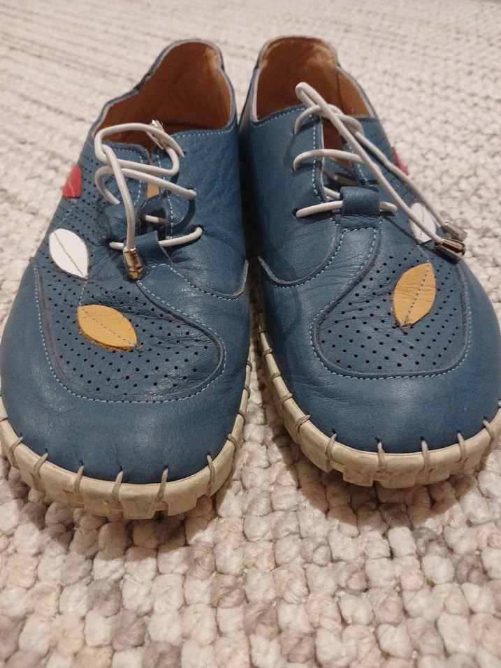 Mavi Bağcıklı Kadın Günlük Ayakkabı - Görsel 3