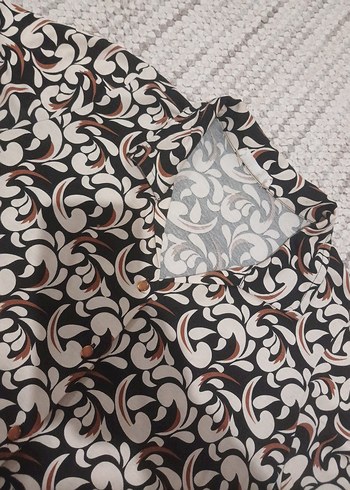 Desenli V Yaka Penye Kadın Elbise - Görsel 4