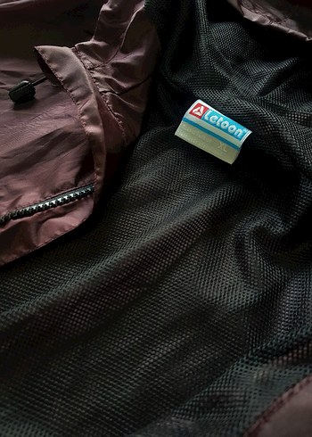 Acı kahve rengi Kapüşonlu Yağmurluk - Görsel 2