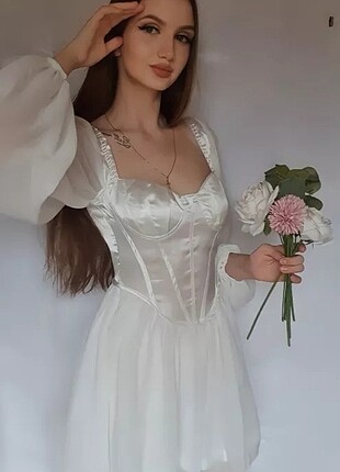 diğer Beden kısa beyaz elbise