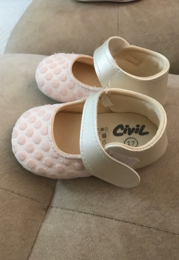 Beyaz Puantiyeli Kız Babet Ayakkabı - Görsel 2