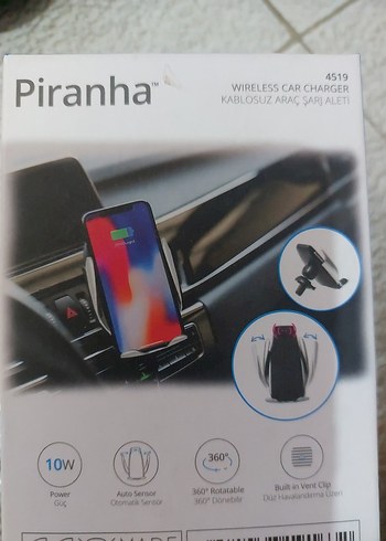 Piranha Kablosuz Araç Şarj Aleti 10W - Görsel 3