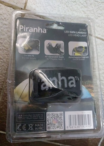 Piranha LED Kafa Lambası 21101 Siyah - Görsel 2