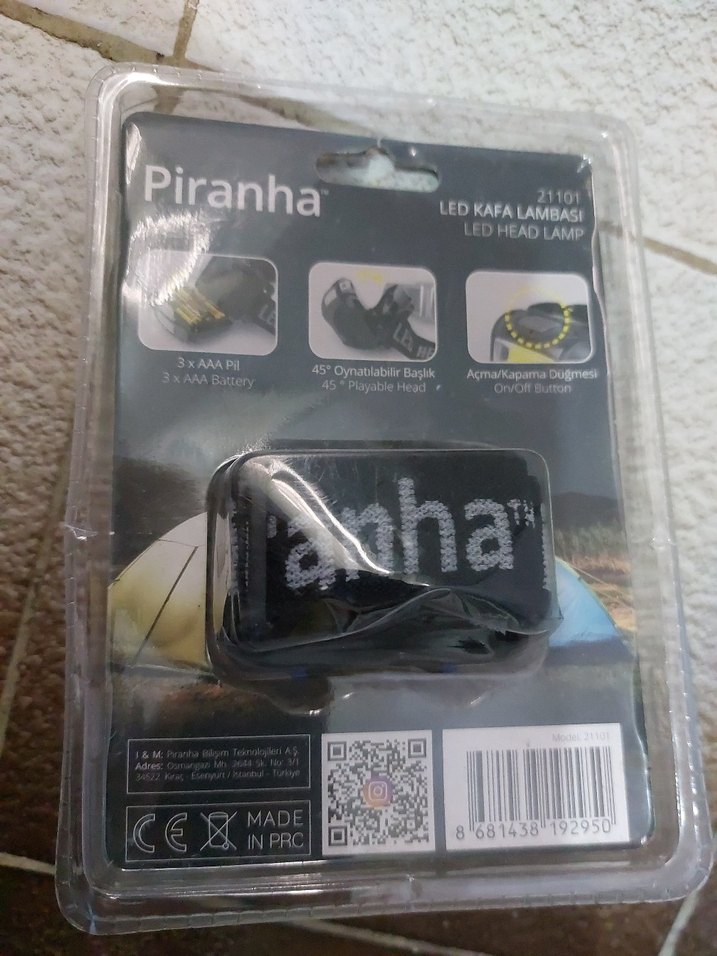 Piranha LED Kafa Lambası 21101 Siyah - Görsel 2