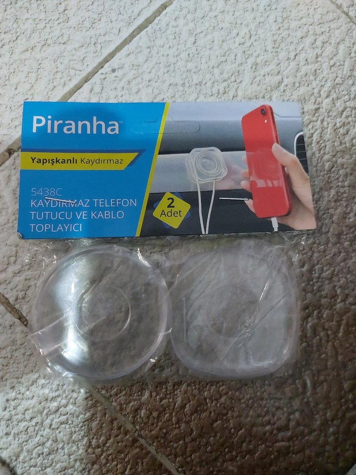 Piranha Kaydırmaz Telefon Tutucu 2'li Gri - Görsel 2