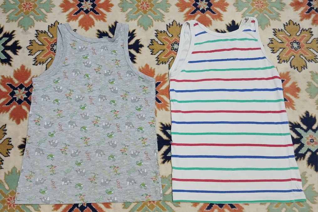 Renkli Çizgili ve Baskılı Çocuk Atletleri - Görsel 2