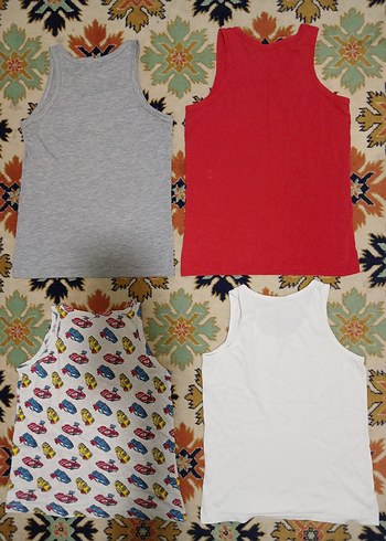 Çocuk Çok Renkli Atlet Seti 4 tane - Görsel 2