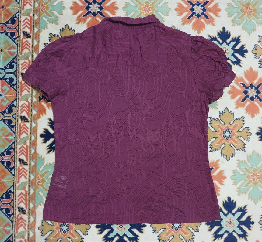 Vintage Mor Kısa Kollu Gömlek - Görsel 2